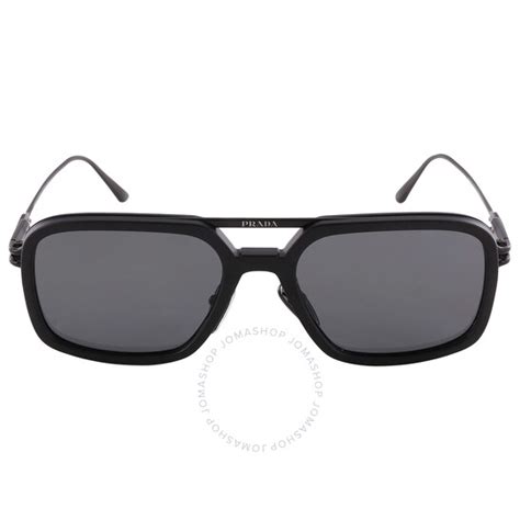 Prada Polarized Dark Gray Square Men's Sunglasses 